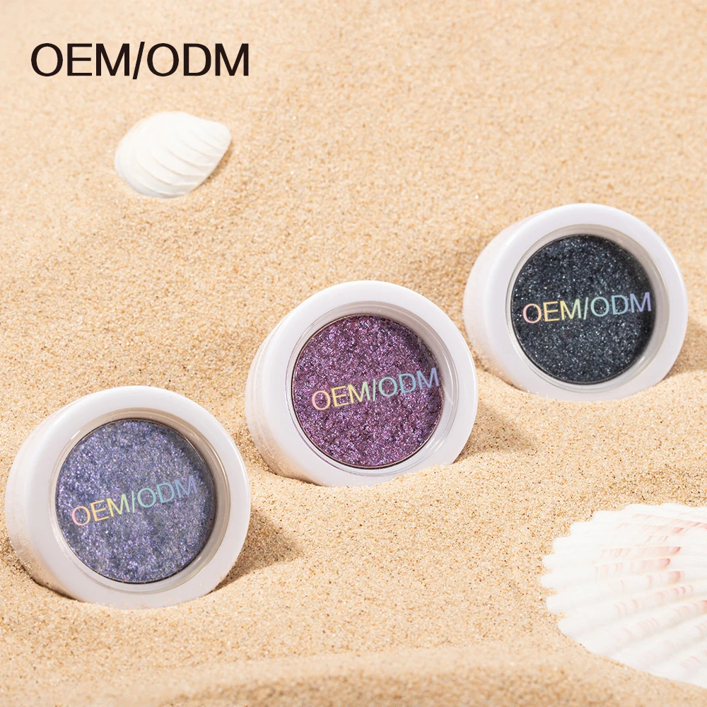 

Custom Your Own Brand Holographic Mini High Pigment Individual Eyeshadow Oem Makeup Cosmetic Pressed Single Cream Eyeshadow