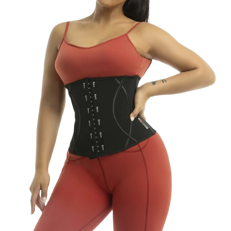 

OEM ODM 3 Layers 9 Steel Bones Adjustable Long Torso Colombian Latex Shaper Corset Waist Trainer, As picture