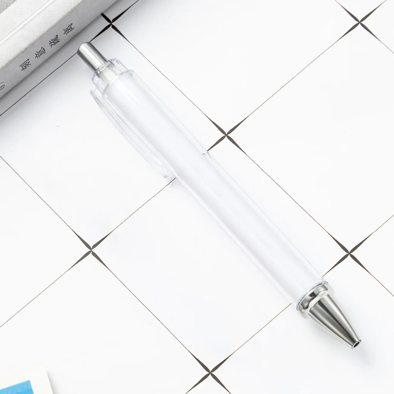 

Transparent hollow pole paper insertable plastic ballpoint pen DIY cartoon ledger printable pattern personalized advertising