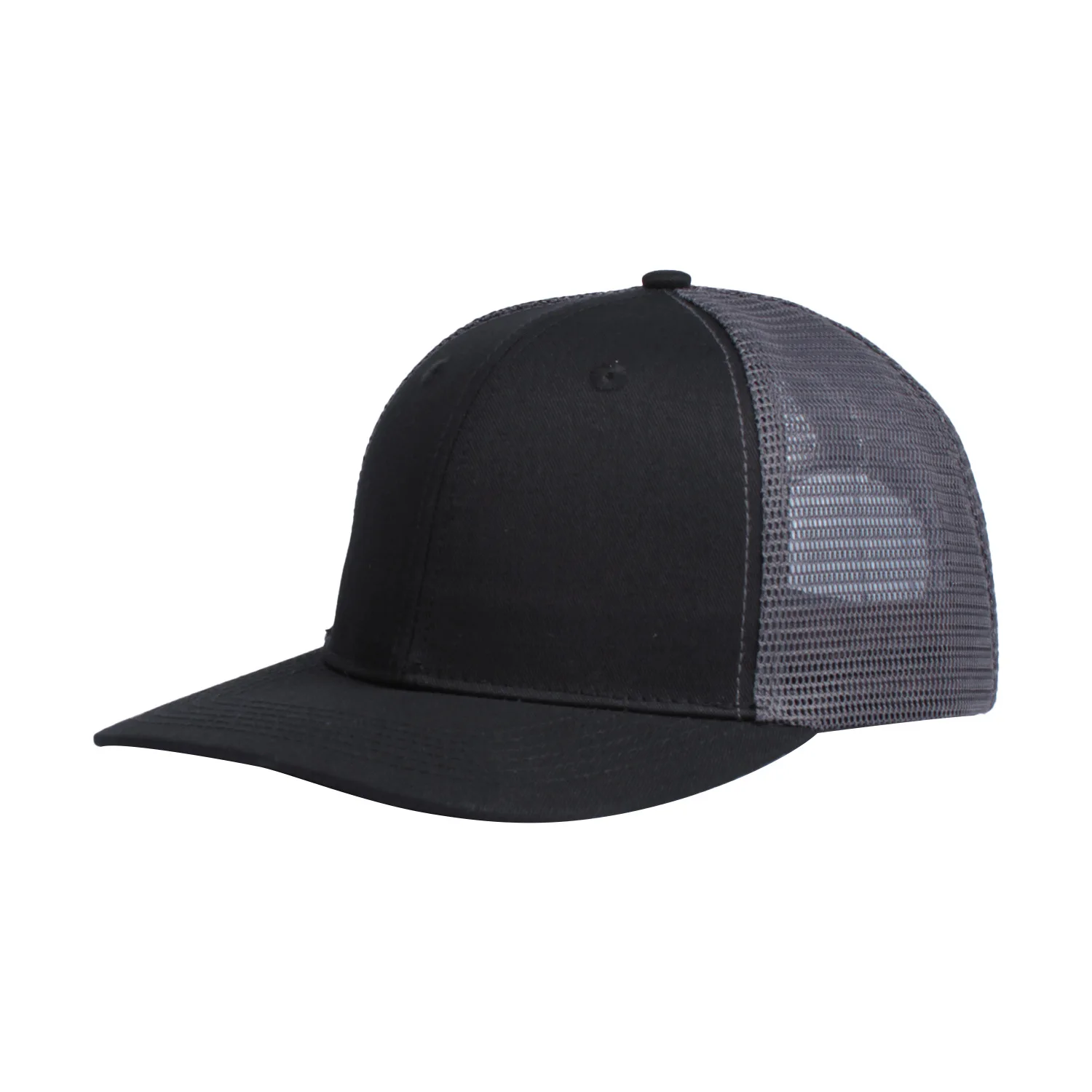 

Split Black/Charcoal Trucker Adjustable Snapback Baseball Cap 2-Tone Trucker Ball Cap Meshback Hat