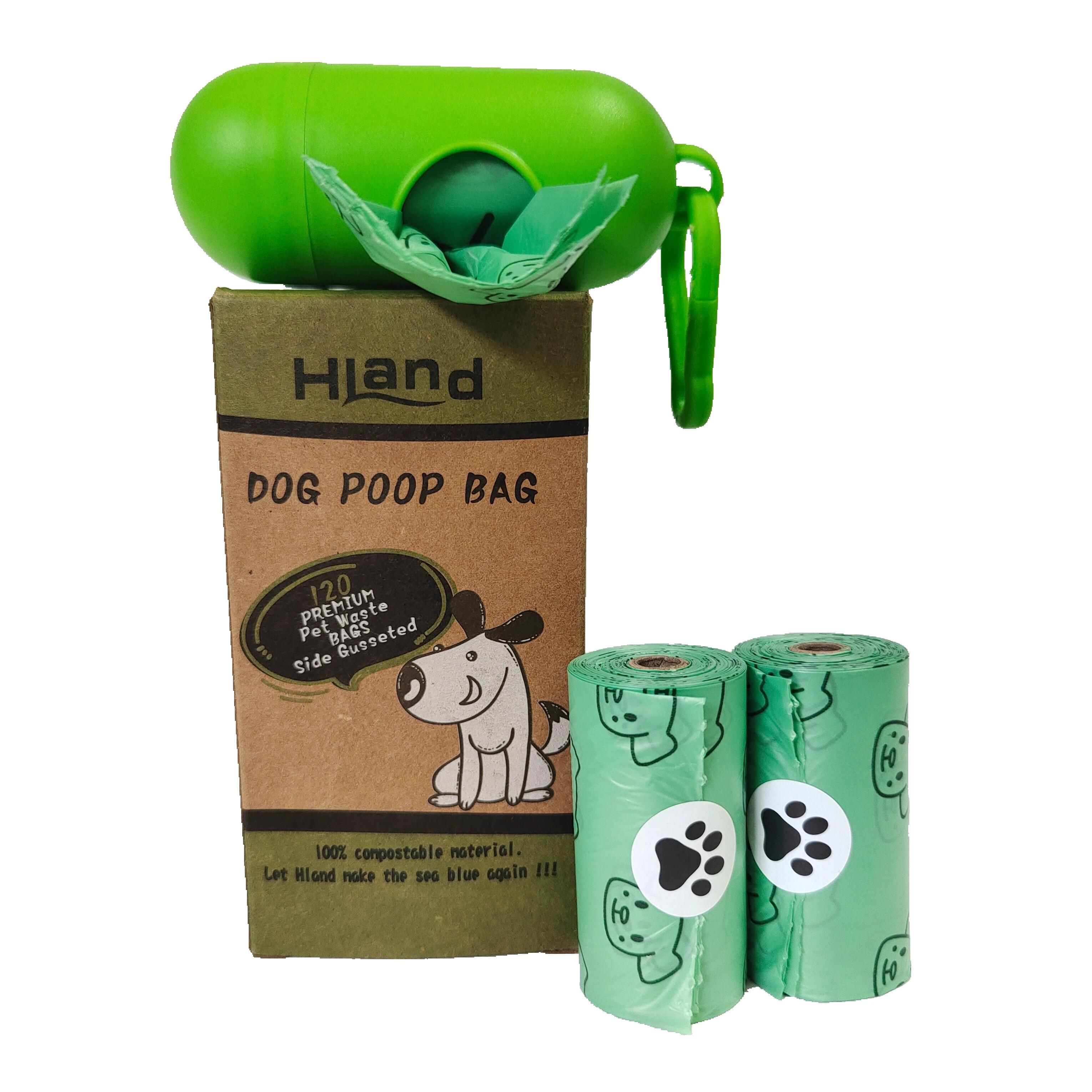 

Wholesale Eco Friendly 100% Biodegradable Poop Bag Compostable Dog Poop Poo Bag For Pet Waste, Green/black/customized