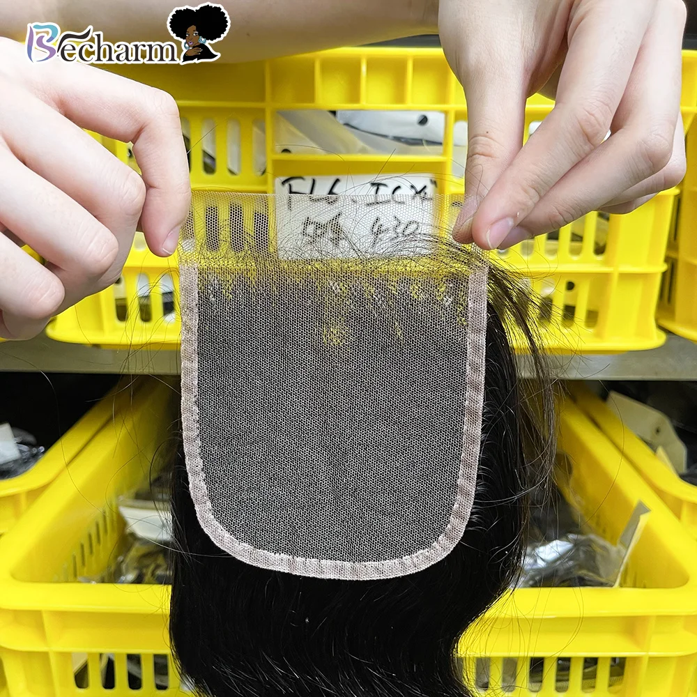 

100% Virgin Straight Hair Closure,pre-plucked 130% density Hair closure,Soft straight Medium brown lace Hair Bundle Vendor