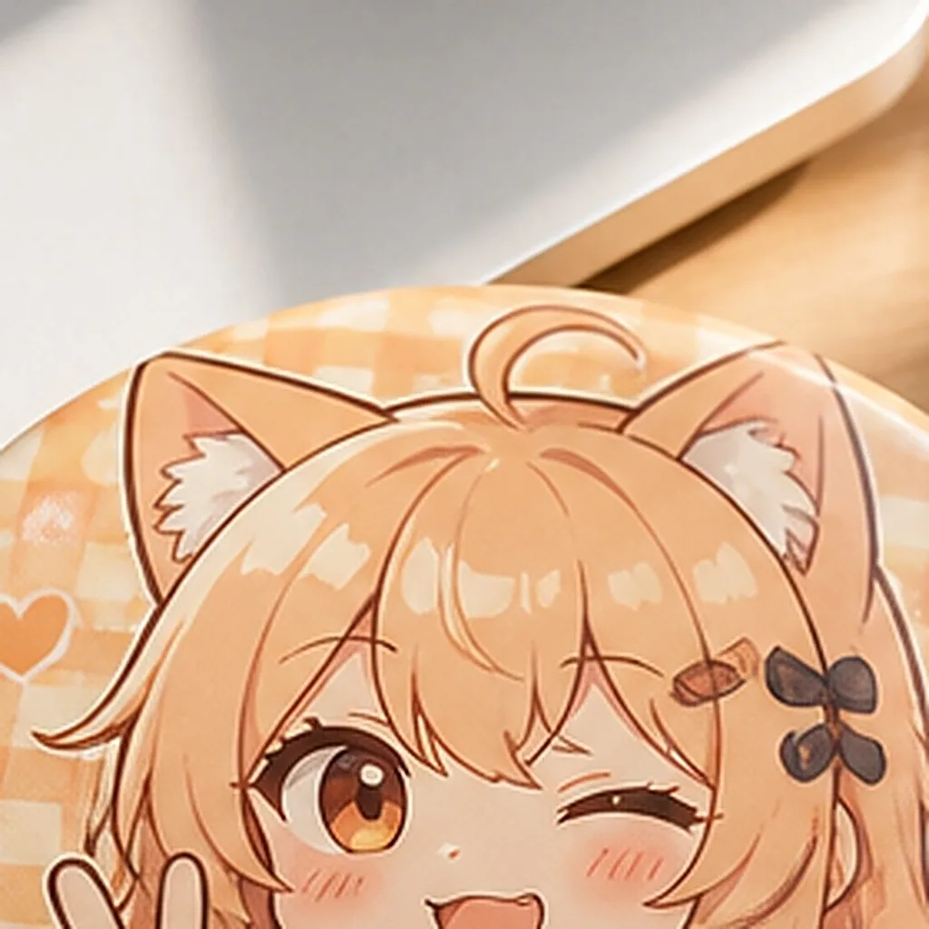 Cat Ears, Bow, and Checkered Background Detail