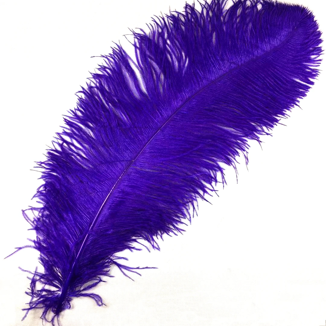 Purple Dyed Colors Large Artificial Plumes 15-75cm Ostrich Feathers For ...