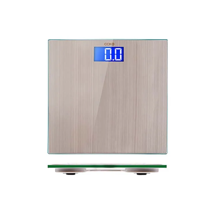 

New Household Square Lcd Backlight Display 396lb 180kg Tempered Glass Digital Scale Weighting Scale Bathroom Electronic Scale