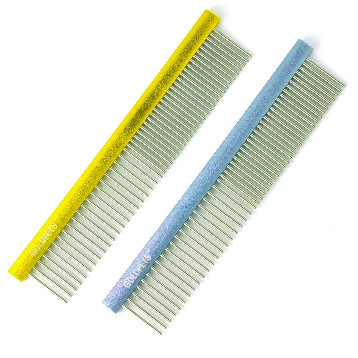 

2 In 1 Pet Dryer Grooming Style Stainless Steel Carbon Pin Pet Tail Comb For Short Hair Small Dogs, Gold