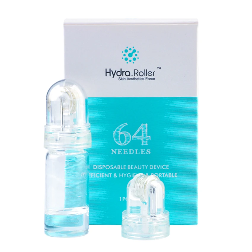 

Titanium Derma Roller Microneedle Hydra Derma Stamp 64 Gold Tips Microneedling With Gel Bottle For Skin Rejuvenation Anti Aging