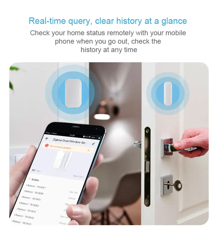 IOT Tuya Smart Home Mini Alarm Warning Work With Google Alexa Home Security ZigBee Door Sensor - ANKUX.COM