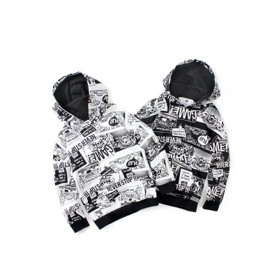 

2021 new children's anime graffiti hooded loose long sleeve pullover sweater boys clothes hoodies for teen girls kids clothes, Picture shows
