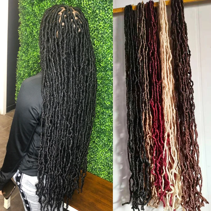 

Faux Locs Nu Locs Synthetic Crochet Braids Long Fiber Synthetic Braiding Hair Nu Locs 36 Inches, Pic showed 36inch nu locs synthetic crochet braids