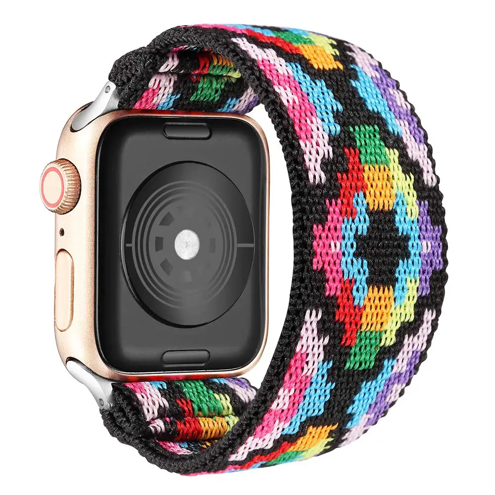 

Strap for Apple watch band 40mm 38mm 44mm 42mm Bohemia Elastic belt solo loop bracelet iWatch series 3 4 5 se 6 band