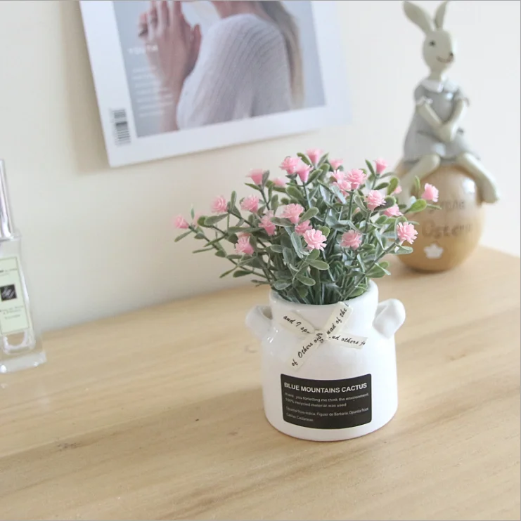 
Artificial flower small bonsai suit ceramic desk coffee shop decoration 