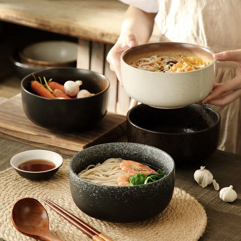 

Ceramic Ramen Bowl Japanese Big Size Rice Noodle Soup Bowl Household Large Capacity Japanese Noodle Bowl, As pictures