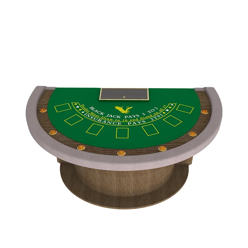 

YH Casino Table Game Electronic Custom Semicircle Blackjack Table Set With Cups