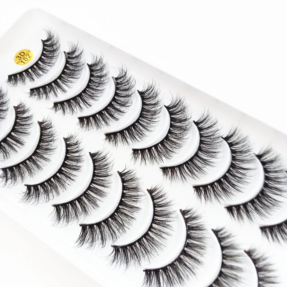 

5/10Pairs HandMade Makeup 3D Mink Lashes Natural False Long Eyelashes Extension 5 Pairs Fake Eyelash