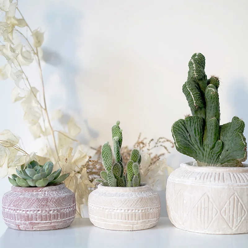 

circular flower pots Indoor ceramic bulk concrete cheap plant pot for garden decoration, Customized color