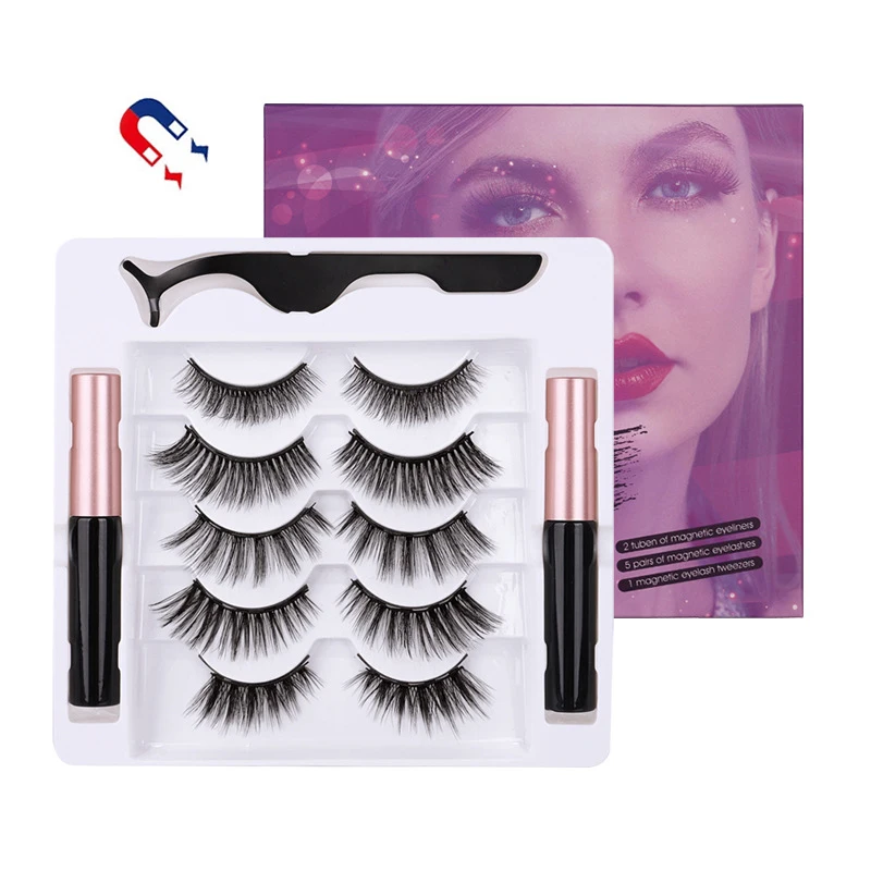 

Japanese wispy 3D false mink glueless magnetic eyelashes, Black