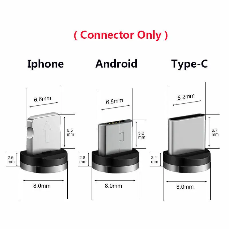 3 IN 1 Magnetic Adapte Type-C Micro USB IOS Charging Cable For Samsung iphone - ANKUX.COM