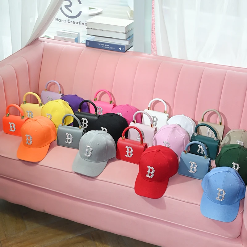 

2021 Wholesale designer hand bags women famous brands ladies handbags luxury hat and purse sets, 12 colors