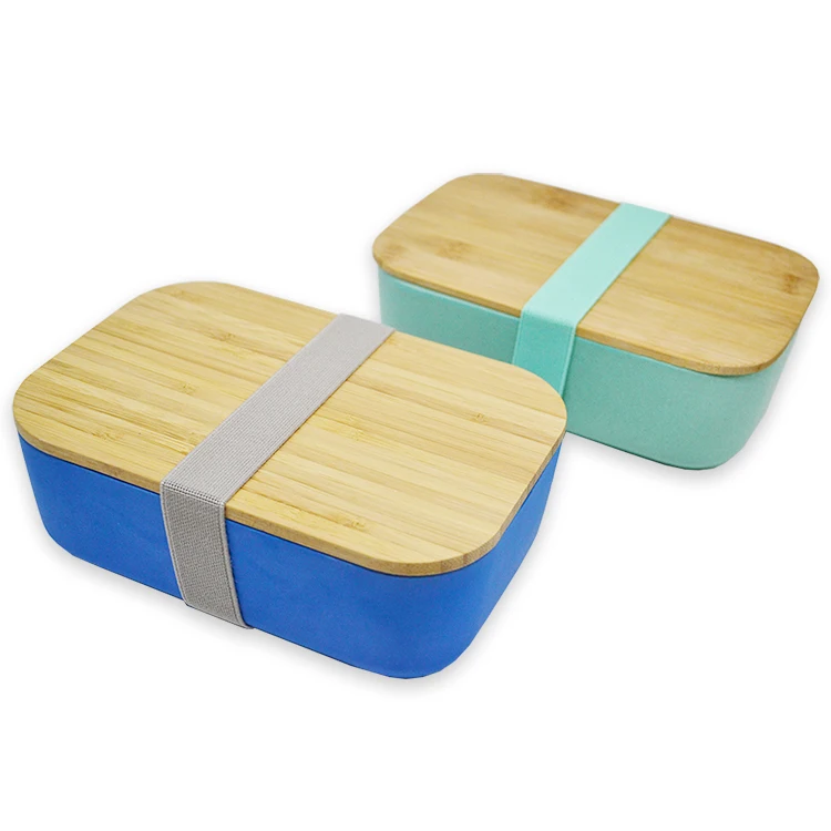 

Green food container bamboo fiber lunch box bento with biodegradable bamboo lid oem, Blue/green/pink/yellow/black/white/grey