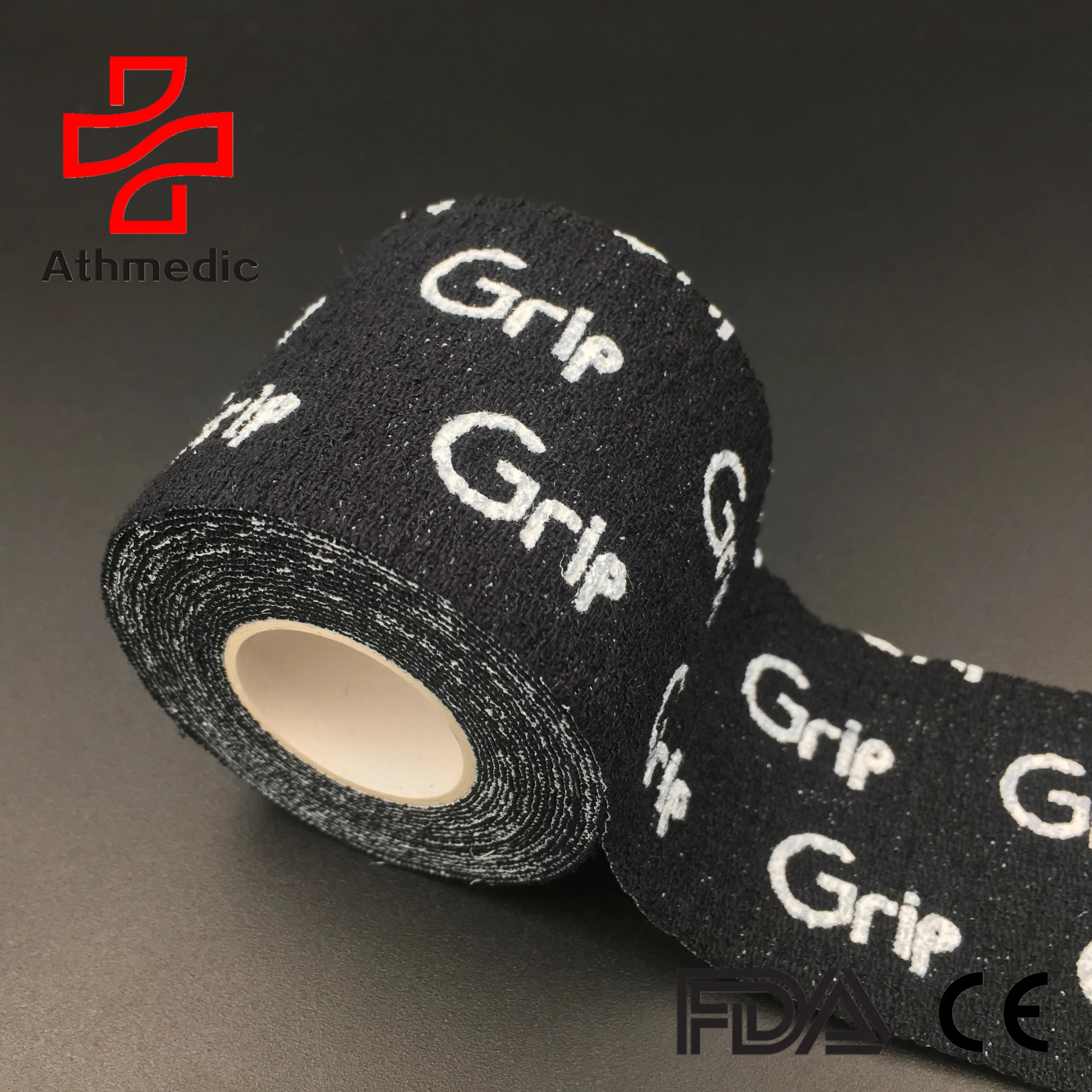 

2021 Athmedic sport elastic cotton tear light stretch custom branding OEM printed weightlifting thumb tape with logo