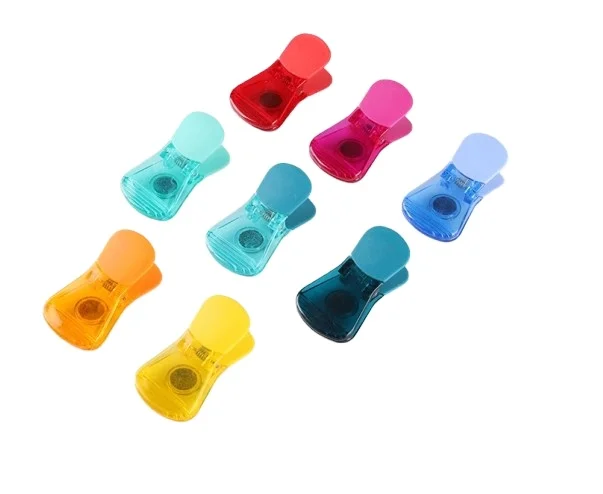 

China manufacturer kitchen sealing clip 6pcs pack colorful magnetic bag fridge clip storage food clip, Customized