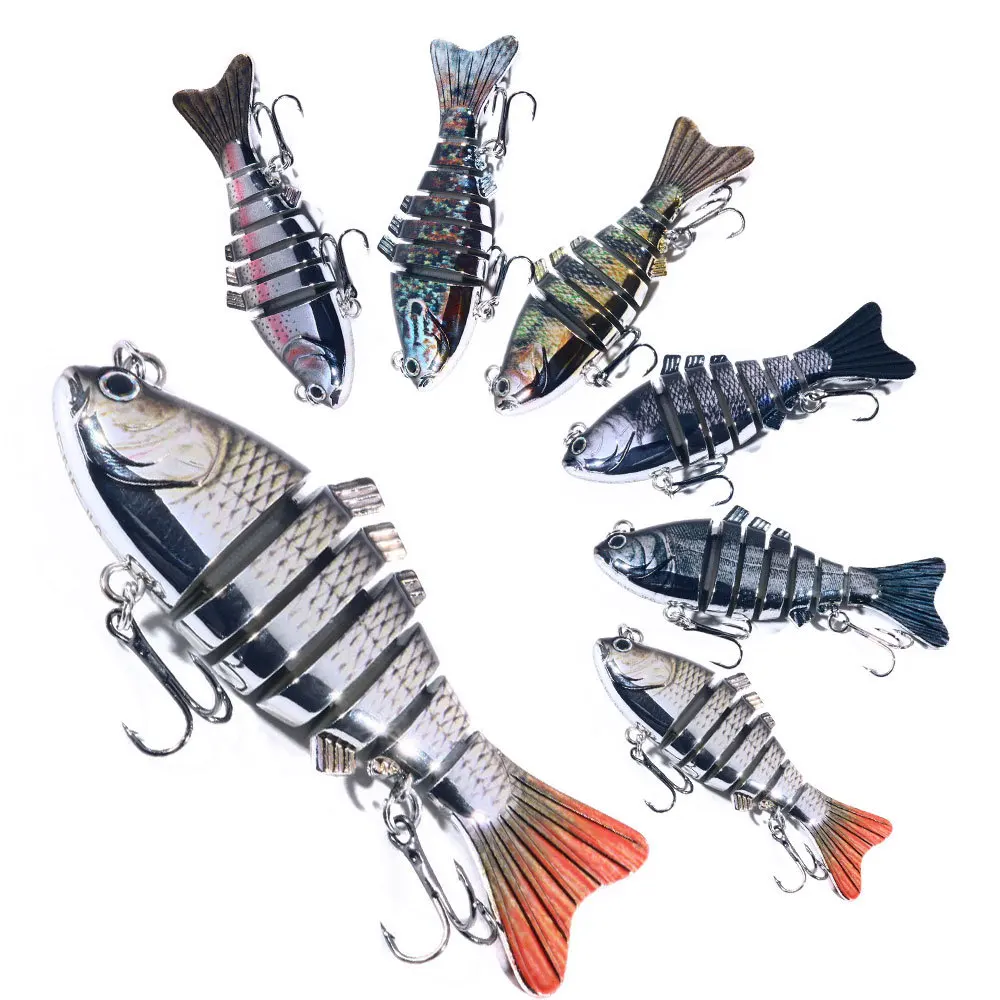 

Top Right Mj1060 Premium 3d Eyes Artificial Multi Section Bait 10cm/24.2g 7 Multi Segment Jointed Minnow Fishing Lures