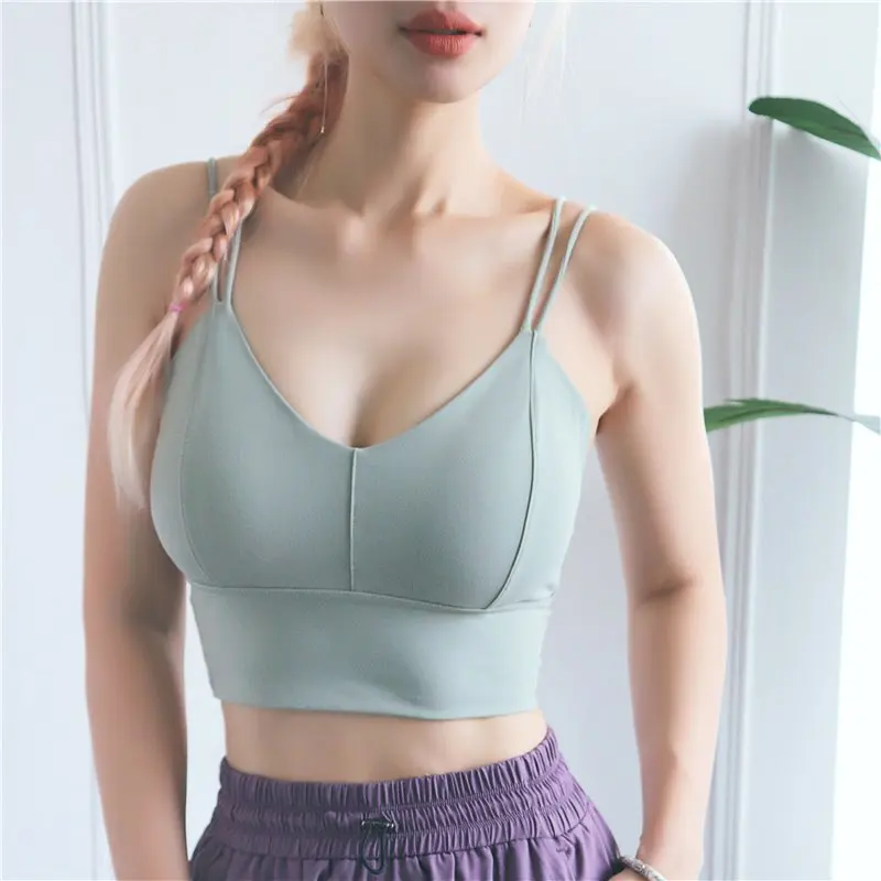 

New Custom Logo Sports Training Yoga Vest Black Workout Fitness Adjustable Bra