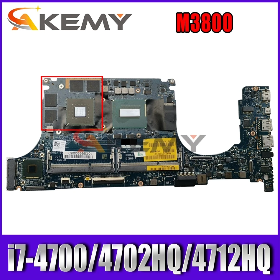 

For DELL M3800 Laptop Motherboard VAUB0 LA-9941P With i7-4700 CPU i7-4702HQ i7-4712HQ Mainboard tested 100% work