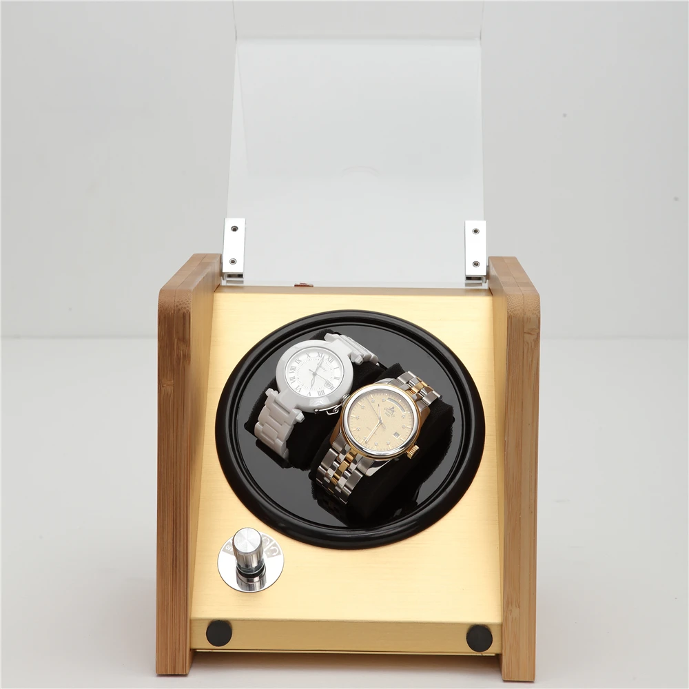 melancy high end double gold watch winder with soft flexible
