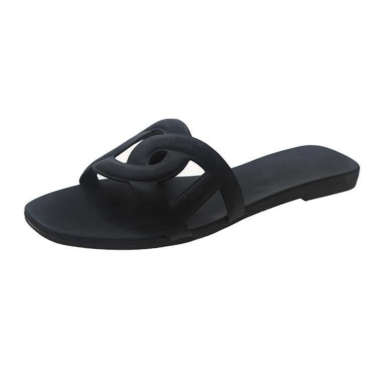 

Summer Women Jelly Sandals Outer Wear Beach Flat Plastic Slide Slippers Sandals For Ladies, Picture