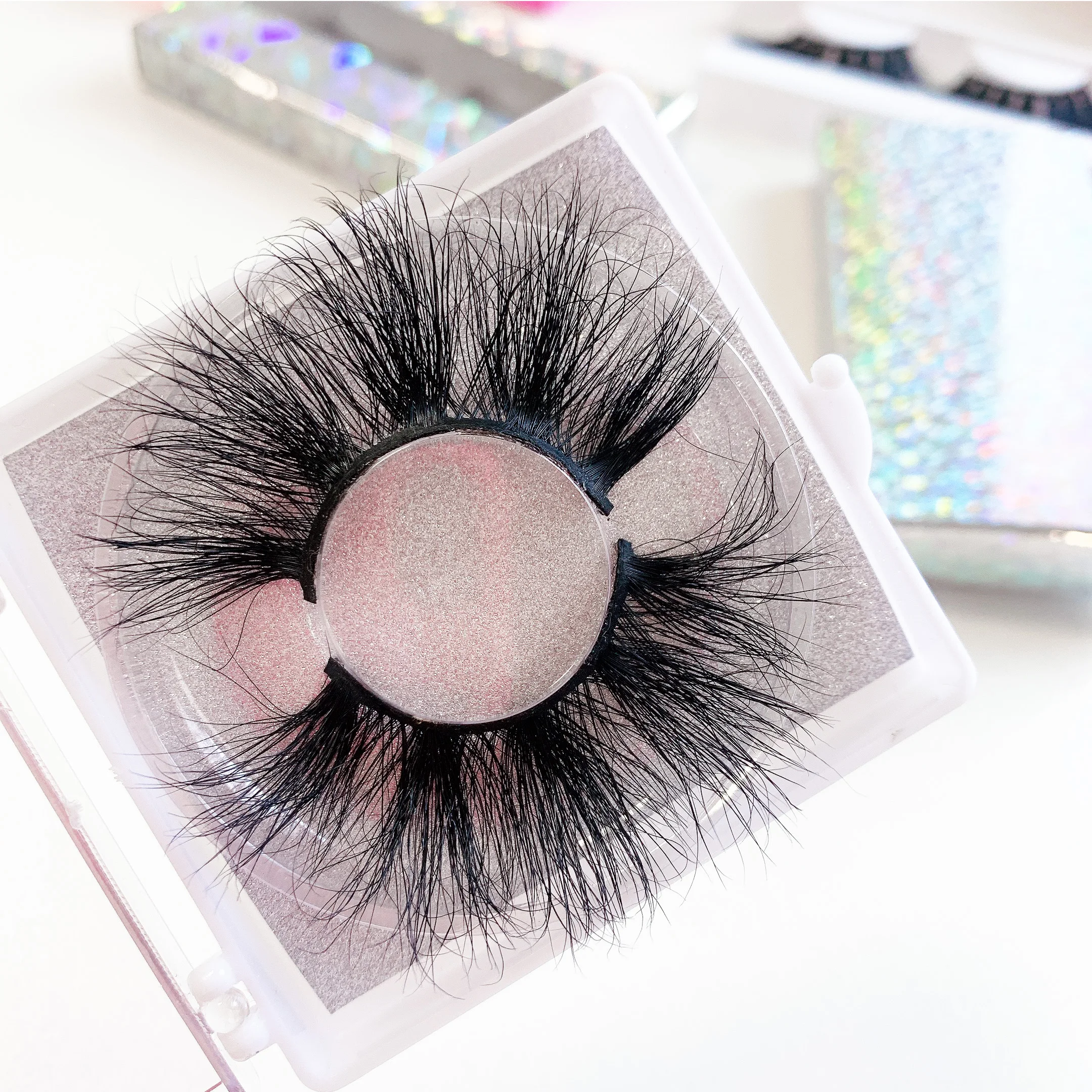 

wholesale professional false lashes 3d mink eyelash private label eyelashes lash package fakelashes, Black color