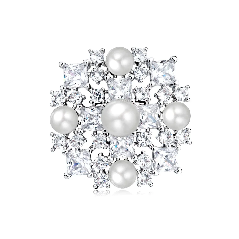 

Metal High Quality Copper Alloy Zircon Three Rings Flower Jewelry Women Scarf Shawl Buckle Clip Brooch Rings For Scarf
