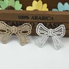 Gold thread bow applique Small sachet bag cloth gift box decoration lace patch