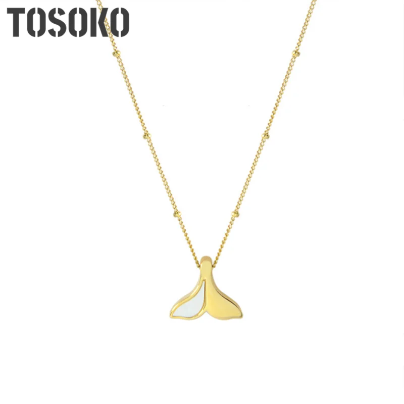 

Stainless Steel Jewelry Mermaid Tail Shell Necklace Dolphin Clavicle Chain Female Lovely Chain BSP696