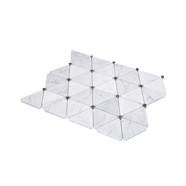 Moonight Hot Sale Carrara White Marble Mosaic Acquabianca Andesite Triangle Marble Mosaic for Home Decoration