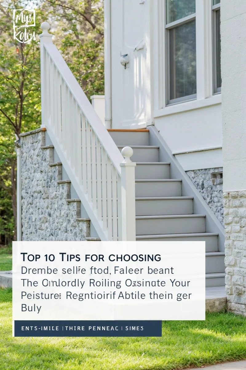 Outdoor railing painted in vibrant blue with contrasting white spindles