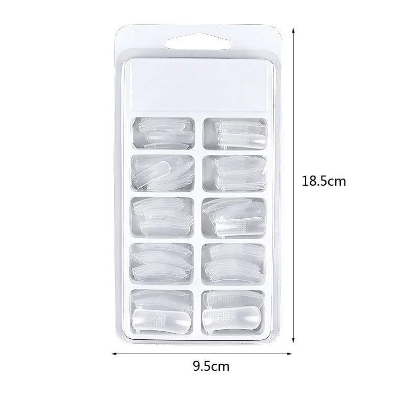 

Nail Builder Extension Forms With Scale Clear Acrylic Full Cover False Nail Mold Tips For Hard Jelly UV Gel Poly Gel, Clear/natural /white