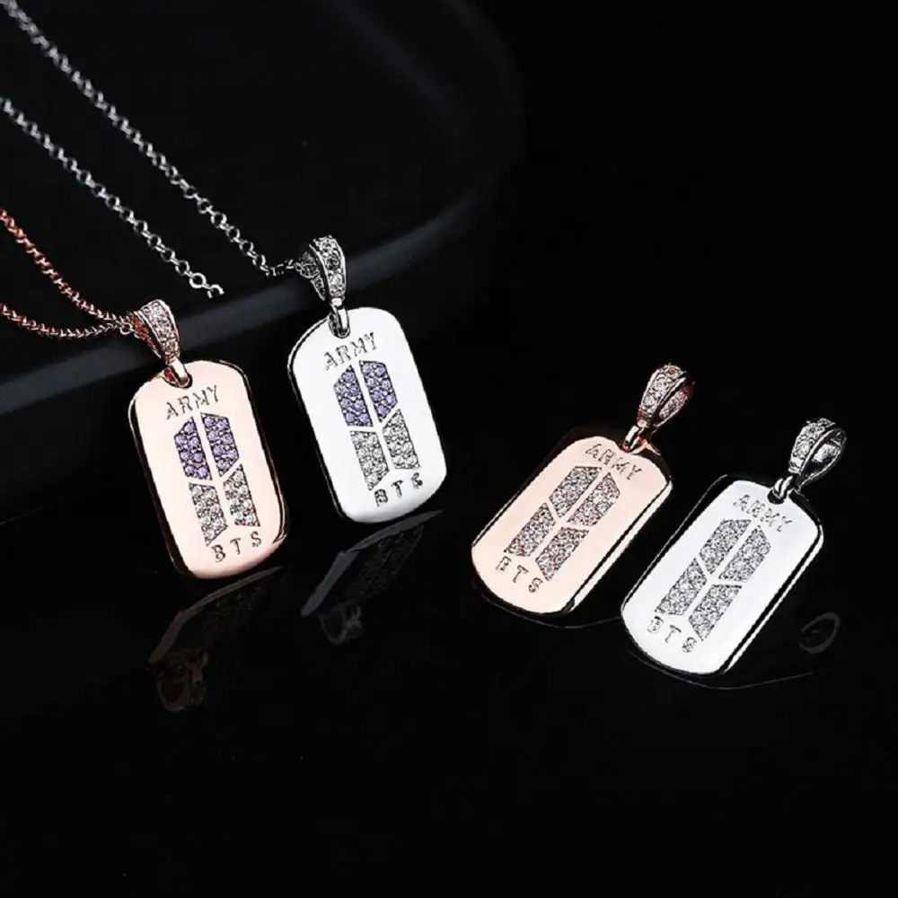 

2021 new High quality bts album merch jewelry album brass diamond jewelry bts merchandise bts kpop pendant necklace