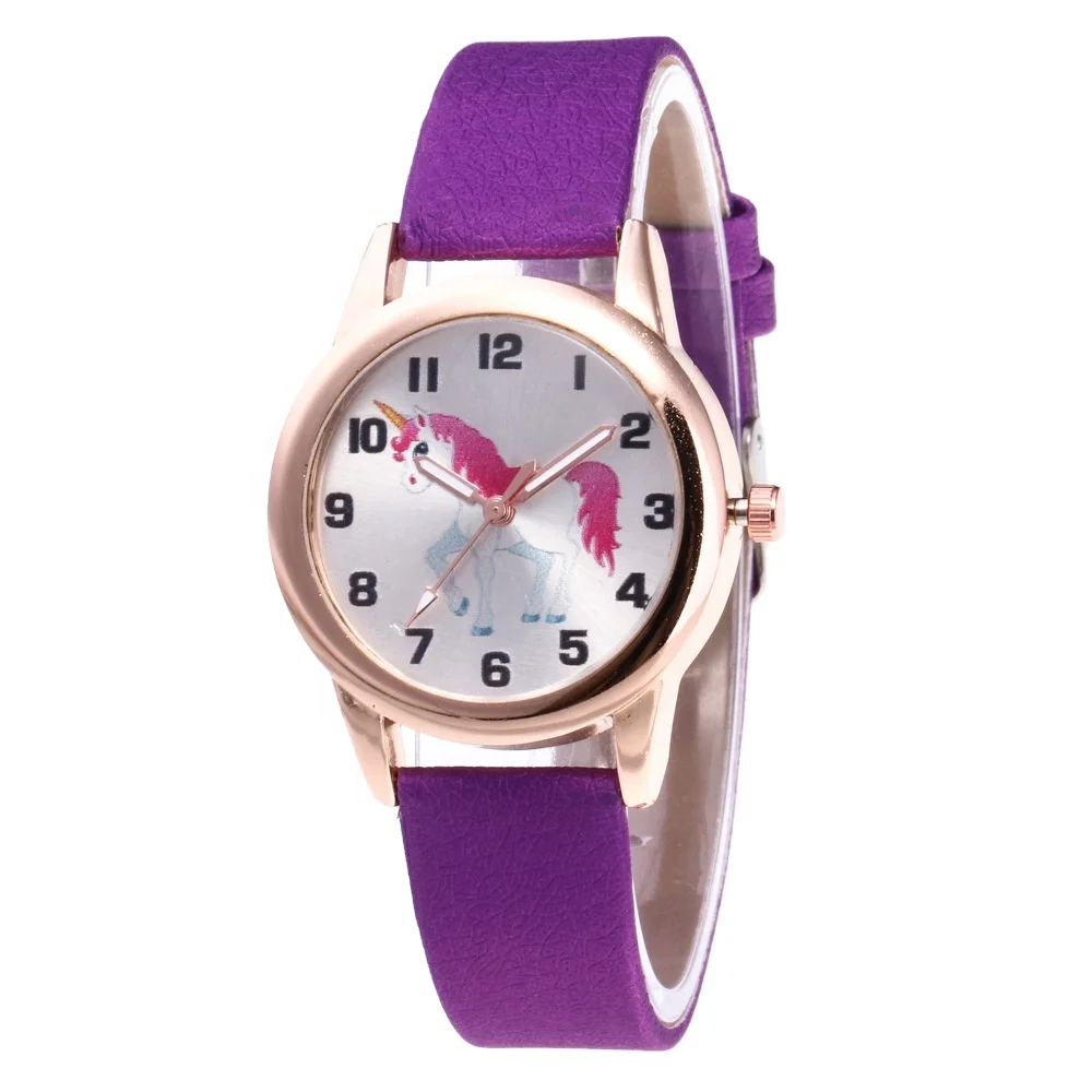 

Color belt cartoon unicorn kid personality watch