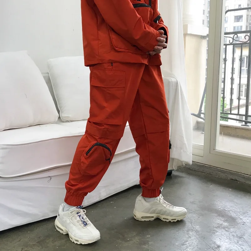 

Cargo Jogger Pants High Quality Hip Hop Mens OEM Service Cuffs Adults Knitted 100% Cotton Mid Plain Dyed Loose Support