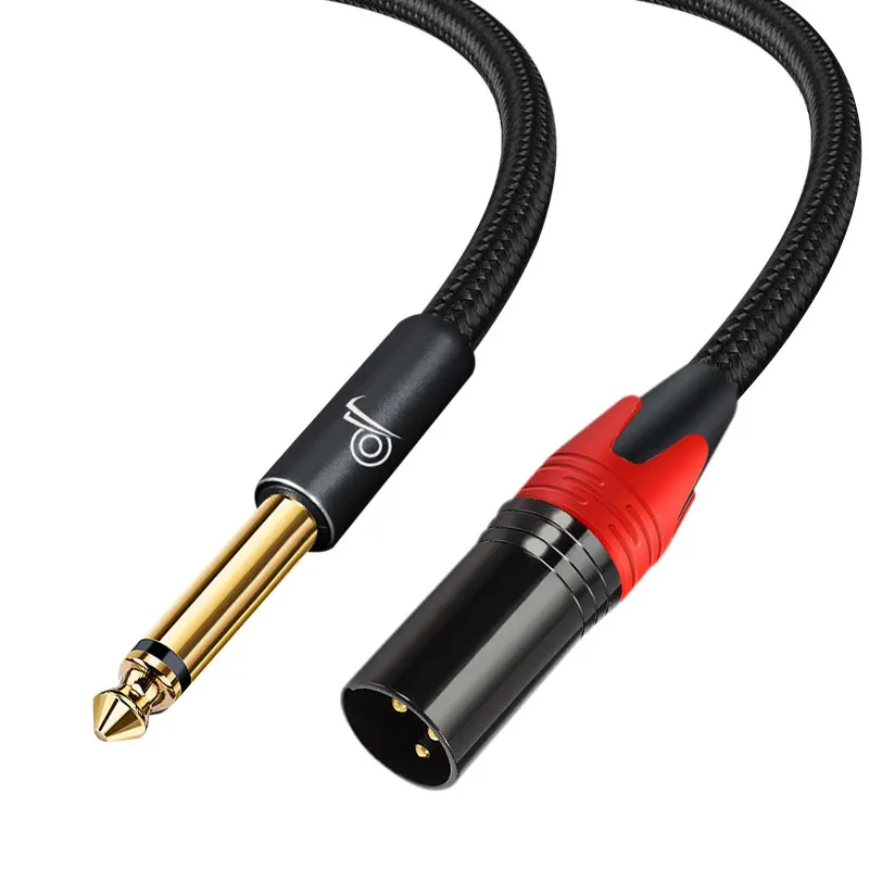 

2020 Factory Outlet Nylon 6.35mm 1/4 Inch TS Instrument Cable Male to Male Cannon Stereo Audio Cable for Guitar Microphone, Customizable