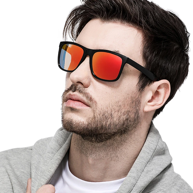 

2021 Custom Logo Flexible Polarized black mirror blu ray Men Sunglasses