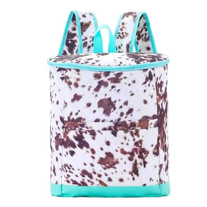 

LULU&LUCY Backpack ice pack backpack cow pattern outdoor picnic insulation fresh-keeping bag aluminum foil lunch pack ice pack, Cow,tie dye,sunflower