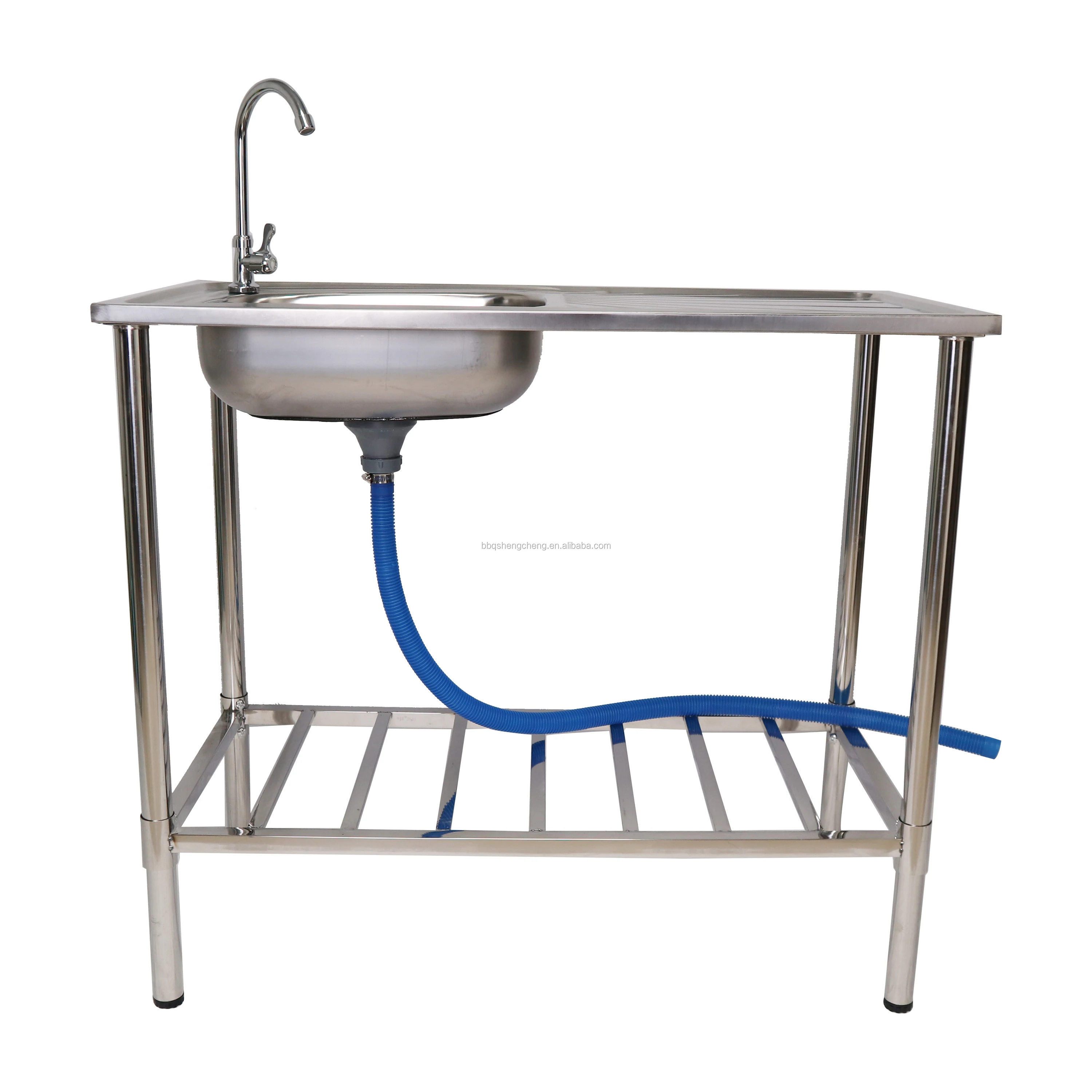 Olevsn Kitchen Sink Movable Washing Sink Kitchen Table Stainless Steel