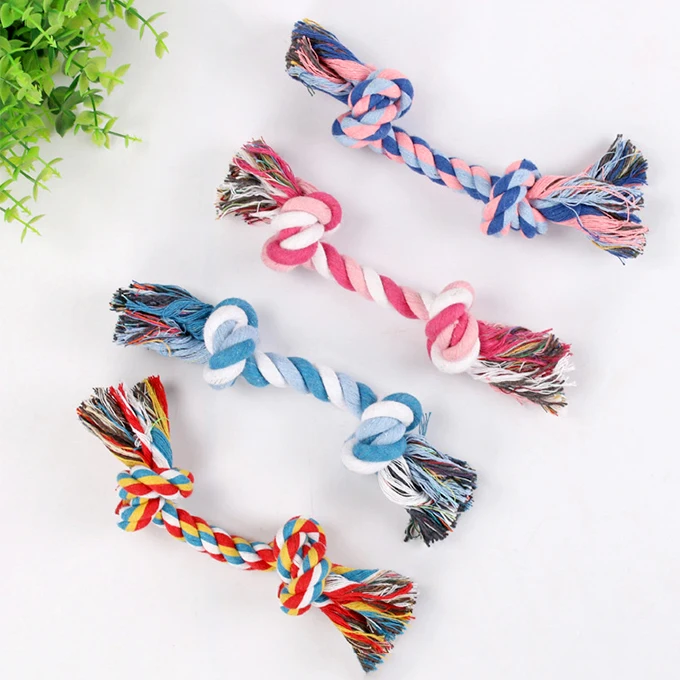

hot selling pet products molar cleaning teeth durable safe cotton dog bite rope knot toy