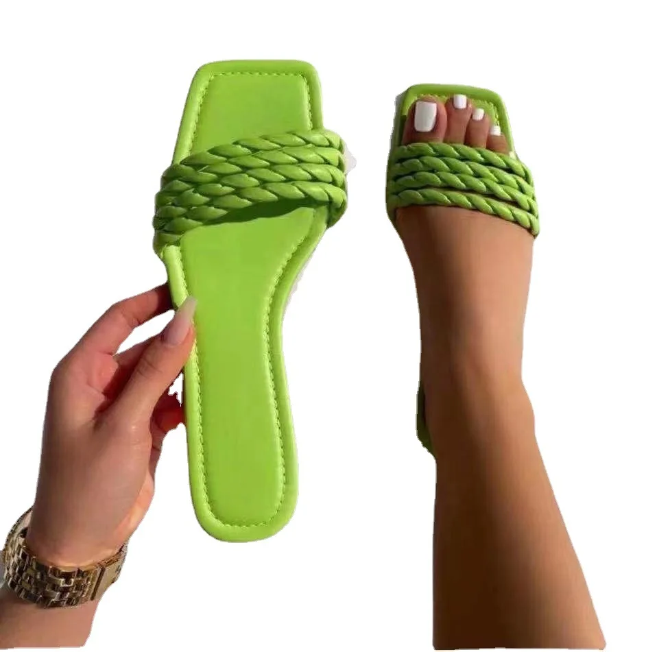 

Drop Shipping Candy Color 2022 Flat Slippers For Women Designer Sandals Women Famous Slippers, 5 colors