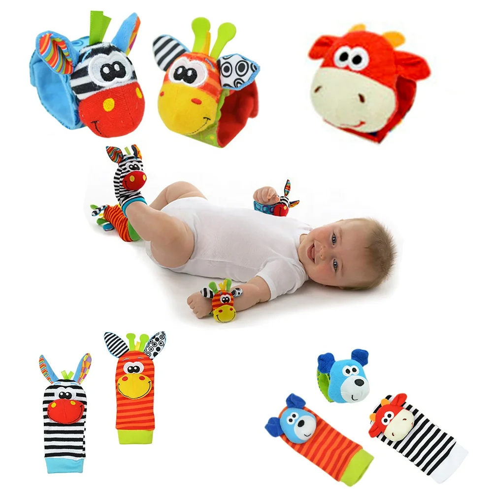 
Soft Baby Wrist Rattle Foot Finder Socks,Cotton and Plush Stuffed Infant Toys,Birthday Holiday Birth Present for Newborn Boy  (1600083850207)
