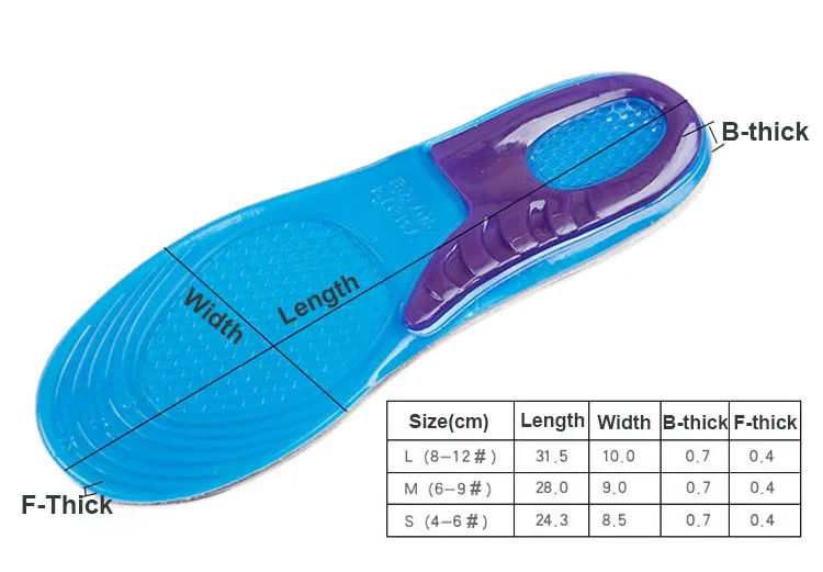 Orthotic Shoe Inserts Plantar Fasciitis Gel Pad Insole Shock Absorbing