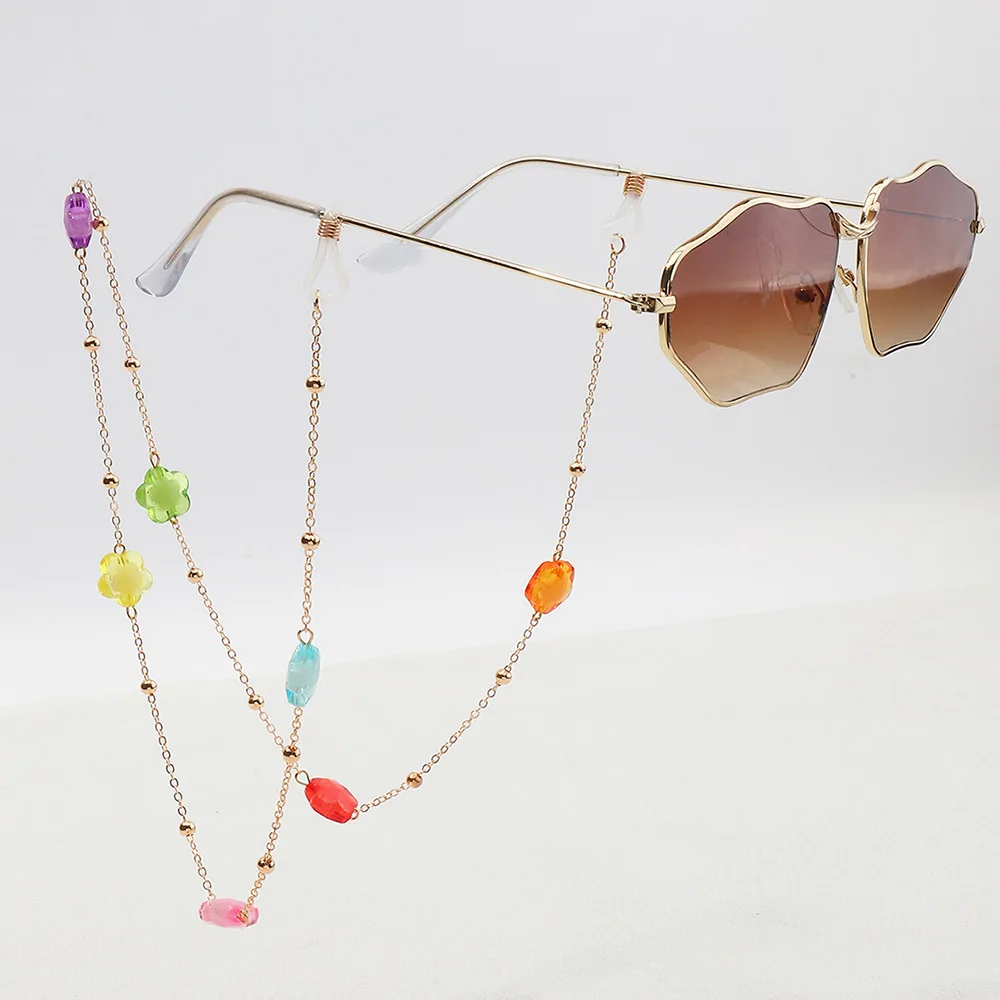 

Handmade Flower Fashion Sunglasses Chain Lanyard Accessories Long Necklace Long Chain Necklace For Women